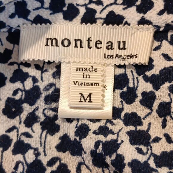 Monteau Navy and Cream Floral Dress. Retro. Garden Girl. - Picture 9 of 11